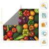 NOUZU Vegetable Fruit Print Dish Drying Mat, Microfiber Kitchen Counter Mat, Slip Resistant Dishwashing Mat 16x18in, Black view 3
