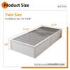 Maenizi Twin Bed Frame with White Fabric Cover 14 Inch, Heavy Duty Metal Bed Frame Twin, No Box Spring Needed, Support Up to 2500 lbs, Easy Assembly, Noise Free, Black view 2