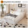 Maenizi Twin Bed Frame with White Fabric Cover 14 Inch, Heavy Duty Metal Bed Frame Twin, No Box Spring Needed, Support Up to 2500 lbs, Easy Assembly, Noise Free, Black view 4