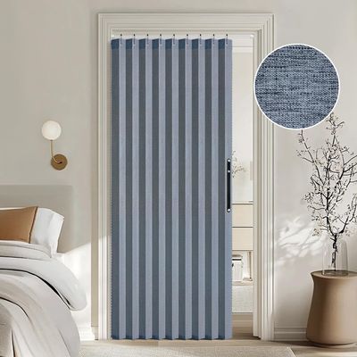 MIULEE Accordion Style Magnetic Folding Door Curtains for Doorways/Closet, Room Divider Pleated Drapes with Hooks for Interior Living Room/Bedroom/Open Closet, Blue, W39 x L78 inches, 1 Panel