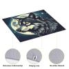 NOUZU Wolf Night Moon Print Dish Drying Mat, Microfiber Kitchen Counter Mat, Slip Resistant Dishwashing Mat 16x18in, Black view 4