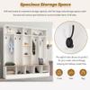 ANTSKU Wide Hall Tree with Shoe Storage Bench, Minimalist Entryway Bench with Coat Rack, Cube Storage and Shelves, Multifunctional Mudroom Bench with Storage and 8 Hooks for Entryway, Hallway (White) view 2