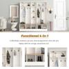 ANTSKU Wide Hall Tree with Shoe Storage Bench, Minimalist Entryway Bench with Coat Rack, Cube Storage and Shelves, Multifunctional Mudroom Bench with Storage and 8 Hooks for Entryway, Hallway (White) view 4