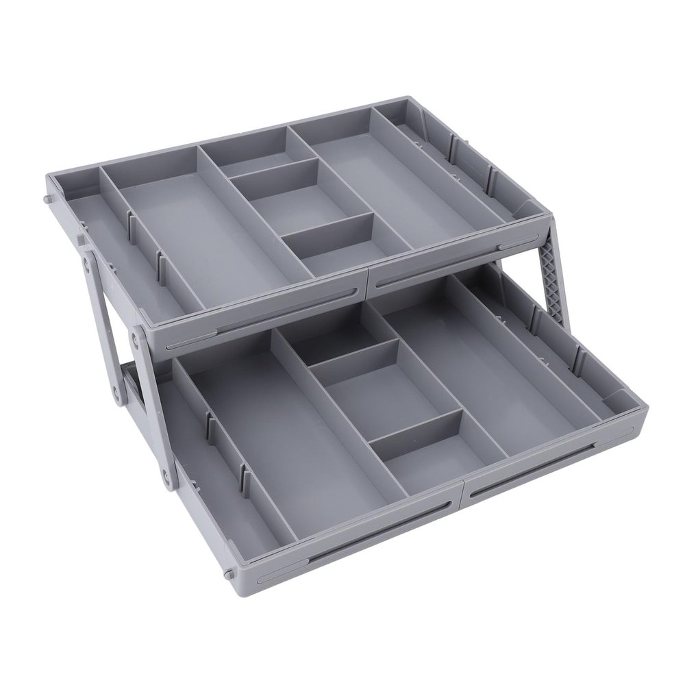 Drawer Organizer, Multi Layer Drawer Small Storage Organizer Expandable Jewelry Organizer Tray, Saving Space, Foldable Makeup Storage Display Case for Dresser Bathroom Kitchen (2