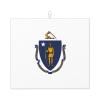NOUZU Massachusetts State Flag Print Dish Drying Mat, Microfiber Kitchen Counter Mat, Slip Resistant Dishwashing Mat 16x18in, Black view 1