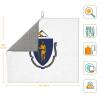 NOUZU Massachusetts State Flag Print Dish Drying Mat, Microfiber Kitchen Counter Mat, Slip Resistant Dishwashing Mat 16x18in, Black view 3