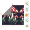 Magic Mushrooms Print Dish Drying Mat, Microfiber Kitchen Counter Mat, Slip Resistant Dishwashing Mat 16x18in view 3