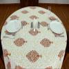 60 Inches Round Hand Block Printed Cotton Tablecloth, White Red Floral Table Cloths Washable, Indian Table Linen for Valentine Gifts Home Decor Dinning Outdoor view 3