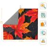 NOUZU Fall Red Leaves Print Dish Drying Mat, Microfiber Kitchen Counter Mat, Slip Resistant Dishwashing Mat 16x18in, Black view 3