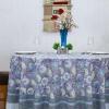 60 Inches Round Hand Block Printed Cotton Tablecloth, White Purple Floral Table Cloths Washable, Indian Table Linen for Valentine Gifts Home Decor Dinning Outdoor view 4