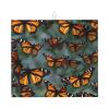 NOUZU Monarch Butterflies Print Dish Drying Mat, Microfiber Kitchen Counter Mat, Slip Resistant Dishwashing Mat 16x18in, Black view 1