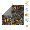 NOUZU Monarch Butterflies Print Dish Drying Mat, Microfiber Kitchen Counter Mat, Slip Resistant Dishwashing Mat 16x18in, Black view 3