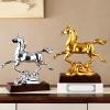 SecondWinterDJ Electroplating Horse Statue Table Sculpture, Gold Pegasus Standing Cloud Figures Animal Figurines Home Dcor, Desktop Art Ornament for Home Office (Gold-smallhorse) view 2