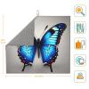 NOUZU Blue Butterfly Print Dish Drying Mat, Microfiber Kitchen Counter Mat, Slip Resistant Dishwashing Mat 16x18in, Black view 3