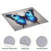 NOUZU Blue Butterfly Print Dish Drying Mat, Microfiber Kitchen Counter Mat, Slip Resistant Dishwashing Mat 16x18in, Black view 4