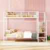 Bellemave Full Over Full Bunk BedBunk beds with Storage Stairs and Wardrobe, Bunk Bed for Adults/Kids/Teens, Bunk beds for School, Bedroom, White view 3