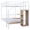Bellemave Full Over Full Bunk BedBunk beds with Storage Stairs and Wardrobe, Bunk Bed for Adults/Kids/Teens, Bunk beds for School, Bedroom, White view 4
