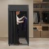 Fitting Room, Portable Dressing Room Frame with 4 Wheels Movable Changing Room Accommodate 3-4 People, 88.18 lbs Capacity for Clothing Store, Boutiques, Office, Temporary Privacy Space (Black) view 1