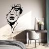 Abstract Wall Art, Abstract Woman Face Wall Decor, Minimalist Wall Art, Metal Women Sculpture, Line Wall Art, Abstract Woman Silhouette, Wall Decor for Bedroom, Gift for Her (Silver, 17"x30"|42x76cm) view 2
