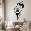 Abstract Wall Art, Abstract Woman Face Wall Decor, Minimalist Wall Art, Metal Women Sculpture, Line Wall Art, Abstract Woman Silhouette, Wall Decor for Bedroom, Gift for Her (Silver, 17"x30"|42x76cm) view 3