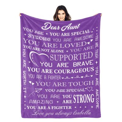 Personalized Gifts for Women or Men Custom Get Well Throw Blanket for Christmas,Customized Inspirational Gifts for Her Him, Feel Better After Surgery Gifts, Thinking of You Gifts for Dad Mom Sister