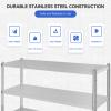 Garvee Stainless Steel Shelves,72 in 4-Tier Storage Shelf Adjustable Shelf Heavy Duty Shelving for Kitchen Garage Office Restaurant Warehouse,330 LB Per Shelf view 3