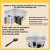 50-Pack 5oz Round Disposable Aluminum Foil Baking Cups, Mini Cake Pans with Lids, Muffin Tin Ramekins for Weddings & Parties-Cowprint view 2