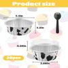 50-Pack 5oz Round Disposable Aluminum Foil Baking Cups, Mini Cake Pans with Lids, Muffin Tin Ramekins for Weddings & Parties-Cowprint view 4