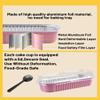 50-Pack 6.8oz Rectangular Aluminum Foil Baking Pans - Disposable Mini Cake Pans with Lids, Cheesecake & Bread-Pink view 2