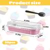 50-Pack 6.8oz Rectangular Aluminum Foil Baking Pans - Disposable Mini Cake Pans with Lids, Cheesecake & Bread-Pink view 4