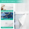 FishScales No Hook Shower Curtain with Snap in Liner Waterproof Fabric Shower Curtain Set for Bathroom Ombre Blue Fish Scales Watercolor Art Print Shower Curtain with See Through Top Window 36"x72" view 3