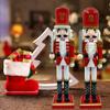 EUBUY Soldier Nutcracker, Red 16Inch Traditional Wooden Nutcracker for Shelves and Tables Christmas Series Soldier Decoration view 4
