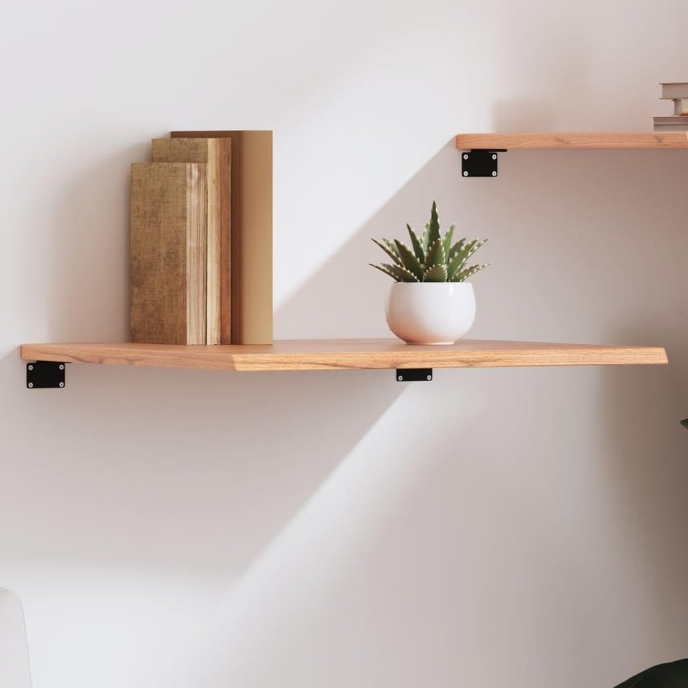 ANYCHOLE Wall Shelf Light Brown 23.6"x19.7"x0.8" Treated Solid Wood Oak,Rustic Solid Oak Wall Shelf with Versatile Storage Options (23.6" x 19.7" x 0.8") Home Dcor Accents