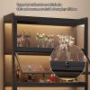 Flip Door Cabinet Display Shelf Display Case with Acrylic Cabinet Door Modern Minimalist Bamboo Storage With Acrylic Cabinet Cabinet Doorsealed Dustproof Easy To Clean(Brown,6F-50x32.4x171cm/19.7x12.8 view 4