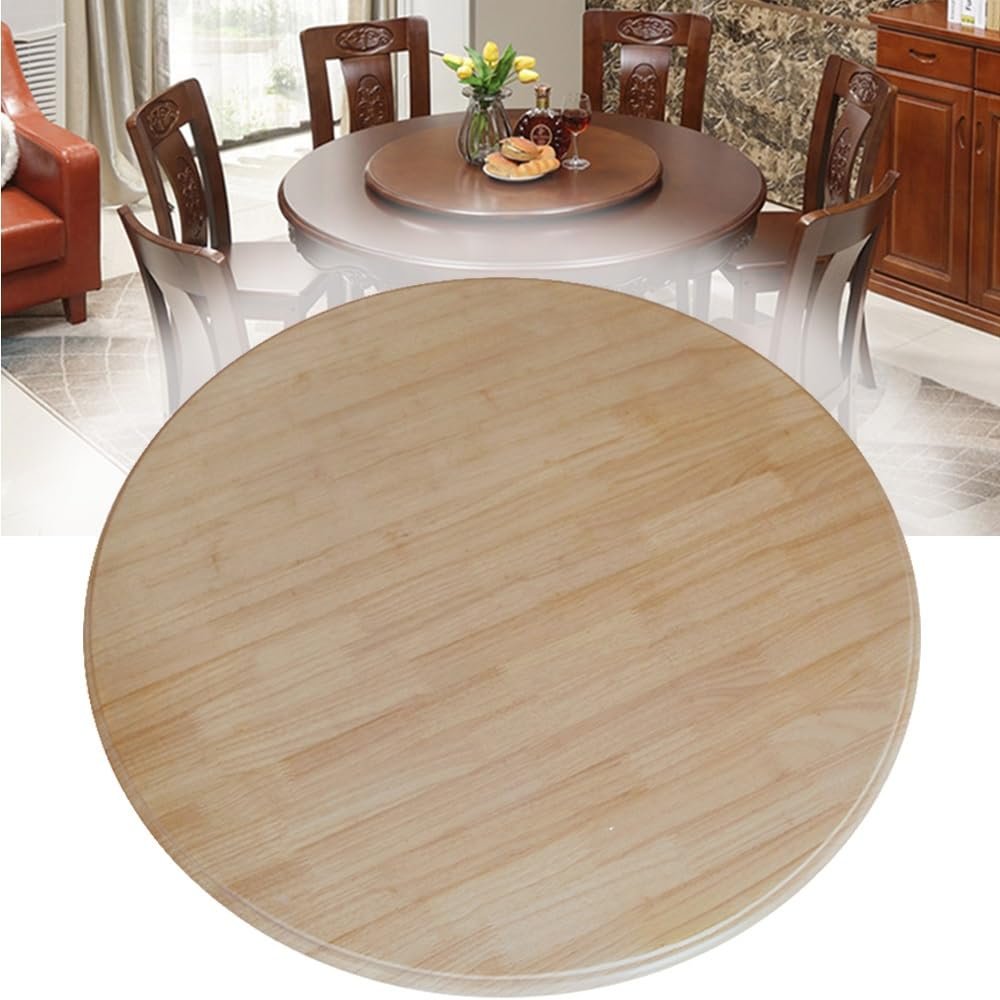 HomeLoft Basics Turntable Bearing, Lazy Susan Turntable Wood Dining Table Serving Tray for Kitchen Table Top Serving Plate Easy to Share Food 360 Swivel Easy to Clean, 70cm/28in