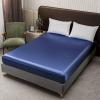 FCLDESHOP Queen Fitted Sheet,Solid Color Satin Polyester Fiber Bed Sheet, Bed Cover Fitted Sheet Suitable for 12"/30cm Deep Mattress,Khaki,Queen 153 * 203cm+30cm (1pcs) view 2