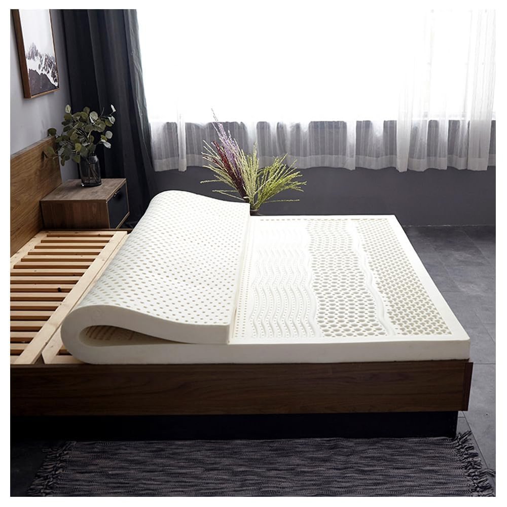 BIRJXVTO 100% Natural Latex Mattress,Washable Natural Latex Mattress Imported Natural Rubber Pure Mattress,4in,180x190cm(71x75in)