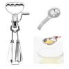 2024 Upgrade Stainless Steel Egg Beater, Hand Crank Rotary Whisk, Egg Beaters Hand Crank, Durable and Easy to Use, Hand Mixer Beaters (1, Silver+Egg white separator) view 1