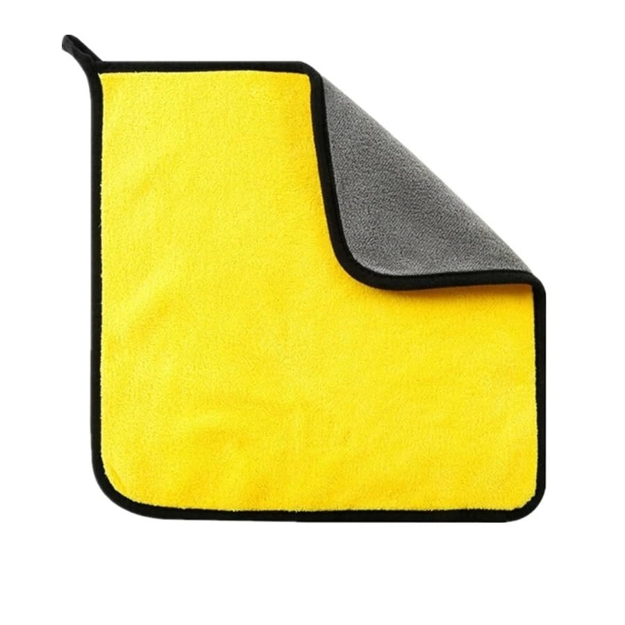 unlkvhool 1/2/6pcs Microfiber Cleaning Towel Thicken Soft Drying Cloth Car Body Washing Towels Double Layer Clean Rags Car Accessories 30x30 1pc