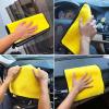 unlkvhool Car Wash Towels Cleaning Cloth Absorbent Dry Cloth General Purpose Microfiber Towel Thickened Yellow 30/40/60cm 3pcs 30x40cm view 2