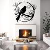 LARNT Raven on the Branch Metal Wall Art, Crow Wall Decor, Tree Branch Sign, Raven Wall Hanging, Metal Birds Outdoor Decor, Gothic Art, Farmhouse Wall Decor (White, 17"x19"|42x47cm) view 3