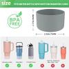 Silicone Bumper Boot for Stanley Quencher H2.0 40 oz 30 oz Tumbler with Handle & Stanley IceFlow 20oz 30oz, Protective Water Bottle Bottom Sleeve Cover, Tumbler Accessories (Gray) view 2