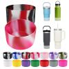Silicone Bumper Boot for Stanley Quencher H2.0 40 oz 30 oz Tumbler with Handle & Stanley IceFlow 20oz 30oz, Protective Water Bottle Bottom Sleeve Cover, Tumbler Accessories (Gray) view 3