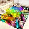 rugsjwaizj Super Soft Living Room Area Rug Non-Slip Washable Foldable Stain Resistant Rug Modern Abstract Art Rug Colorful Water Wave Print Indoor Dining Room Bedroom Office Carpet 2x4ft view 3
