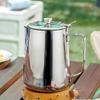 Frothing Pitcher, Stainless Steel Coffee Cup Milk Frothing Pitcher Jug with Lid Latte Coffee Art for Office Kitchen (600ml) view 2