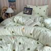 4 Piece Sheets Set Queen Size, Extra Soft Breathable 100% Cotton Bedding Set Double Yarn Twill Duvet Cover Set, All Season with Comforter Set, Sheet,Pillowcase,Brown,Twin XL view 4