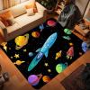 Merlenuit Galaxy Planet Area Rug - Space Themed, 60x40 inches, Microfiber, Non-Slip, Indoor Use view 1