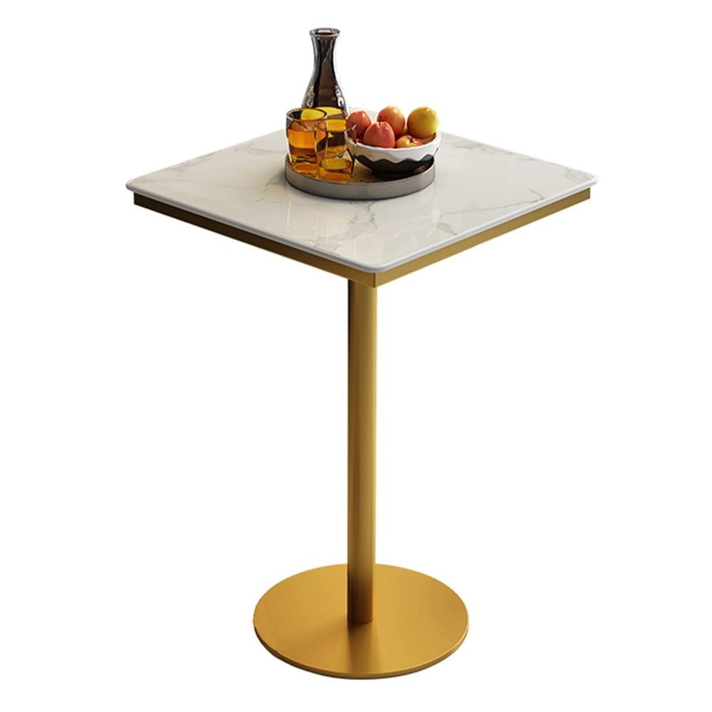 Bistro Table Classic Bistro Pub Furniture- 23.6inches Round Cocktail Bar Table with Metal Base, Tall Bistro Pub Table, Counter Bar Height for Kitchen, Dining Room, Living Room, Easy Assembly