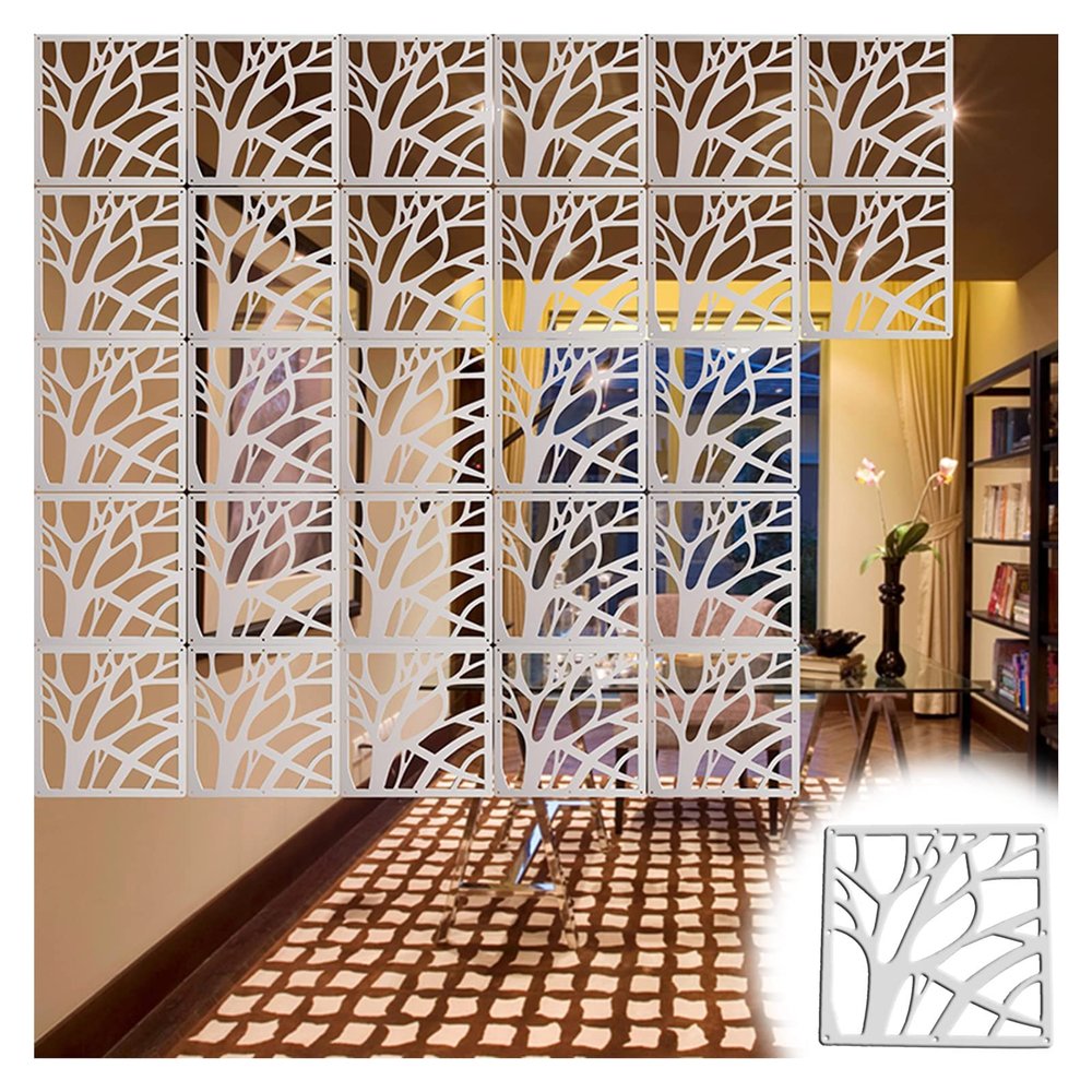 BABYCE Room Privacy Screen Divider Hanging Room Divider, Home PVC Panels Screen Divider, Semi-Privacy Space Partition for Decoration Hotel Office(39CM-12PCS)