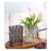 Sufeasdf Aimeryup Balcony Vase Glass Rectangular Ornament Transparent Flower Arrangement Hydroponic Living Room Study Inn(Size:20X13CM,Color:C) view 3